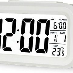 Digital Alarm Clock LED Display with Temperature Big LCD Digit Display Larger LCD Backlit Display Snooze Smart Brightness Sensor for Bedroom Home Office and Travel