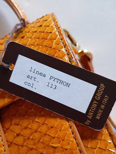 RARE Authentic Silvano Biagini Genuine Python Leather Handbag - New With Tags