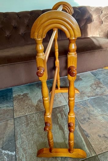 Antique Victorian Style Free Standing Pine Country Wooden Towel Rail Stand Rack