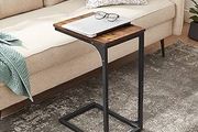 NEW SALE | C-Shaped Side Table, Bedside Table, Sofa Side Table, Coffee Table, with Metal Frame, Industrial, for Living Room, Bedroom, Rustic Brown and Black