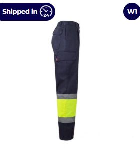 Velilla Vl157 - High-visibility Two-tone Pants - Navy/fluo Yellow