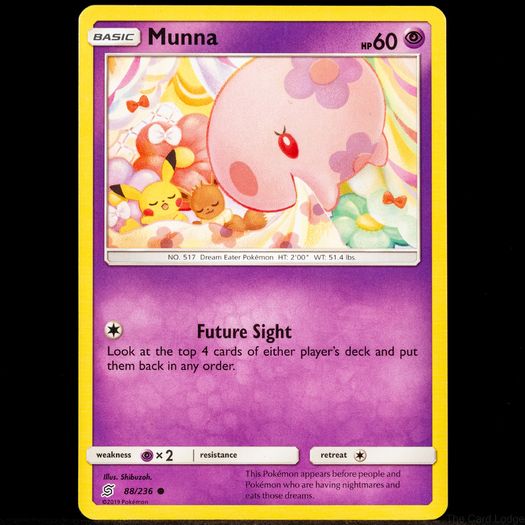 Munna 88/236 Common Shibuzoh Pikachu Sun and Moon Unified Minds Pokemon Card