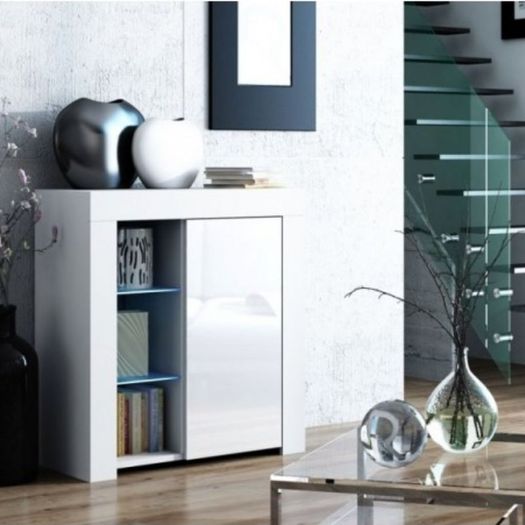 Modern Sideboard with LED lights LED Console Cabinet Living Room High Gloss Sideboard