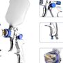 Spray Gun Paint Sprayer HVLP Gravity Feed Air Spray Gun Kit with 1.4MM 1.7MM 2.0MM Nozzle 600CC Cup Vehicle Car Fence Painting Tool Blue (FREE POSTAGE) Image 6