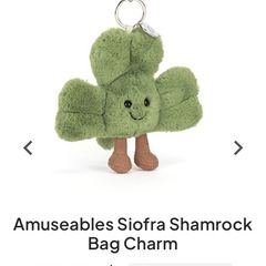 New JELLYCAT Amuseables Siofra Shamrock Bag Charm