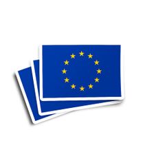 EU Europe Euro Flag Glossy Sticker 2-Pack