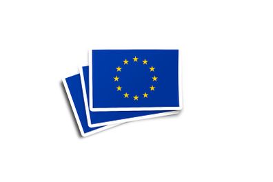 EU Europe Euro Flag Glossy Sticker 2-Pack