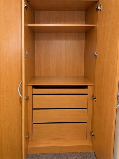 Large Solid Wooden Wardrobe with Mirrors & Storage