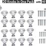 20Pcs Crystal Door Knobs for Cupboards with 40 Screws of 2 Sizes 25mm, 10mm, Diamond Shape Cabinet Knobs, Pull Handle with Screw, Drawer knobs, Dresser, Chest Canister Drawer Handles (FREE POSTAGE) Image 3