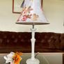 Tall Candlestick Style Table Lamp Base with an Antique White Fluted Design Image 6