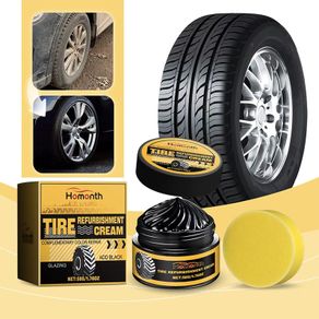 50g Tire Coating Wax Car Tire Retreading and Film Plating Cream Tire Shine Coating Wax Auto Rubber Parts Shiny Alloy Wheel Paste Anti-Aging