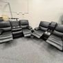 Rita Black Leather Manual Recliner Sofa Image 3