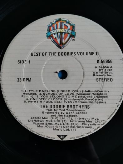 The Doobie Brothers - Best Of The Doobies - Volume II Vinyl LP (1981) Germany Pressing Classic Rock VG+