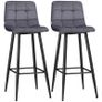 Set of 2 Bar Stools with Footrest in Retro Design 42 cm x 47 cm x 105 cm Gray Image 2