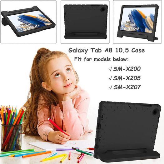 For Samsung Galaxy Tab A8 10.5 2021 Case Kids Shockproof Tablet Smart Cover EVA New Black - FHT11SMTK1