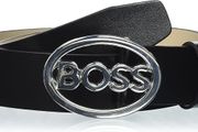 HUGO BOSS Women's Leather Belt, Apparel Belt, Black, Size 95 / M - L