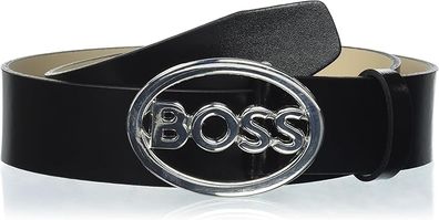 HUGO BOSS Women's Leather Belt, Apparel Belt, Black, Size 95 / M - L