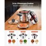 Pressure Cooker, 7L Pressure Cooker Stainless Steel, Pressures Canner with Steaming Rack, Tempered Glass Lid, Three Pressures Settings for Meat, Beans, Rice, Soup, Sauces, Cook up to 100 kPa Image 5