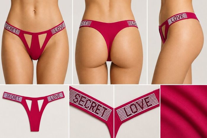 Fuchsia Secret Love Rhinestone Brazilian Briefs