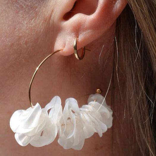 Mignonne Gavigan Gold With Pearl Mini Lolita Hoops
