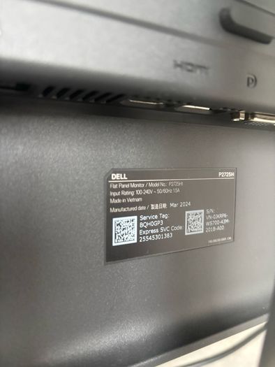 Dell P2725H full HD IPS Monitor