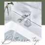 Waterfall with Pop up Waste Slotted Square Bathroom Sink Mixer Tap with G1/2 UK Standard Hoses Single Lever Mono Monobloc Modern Cloakroom Faucet 1 Hole Image 3