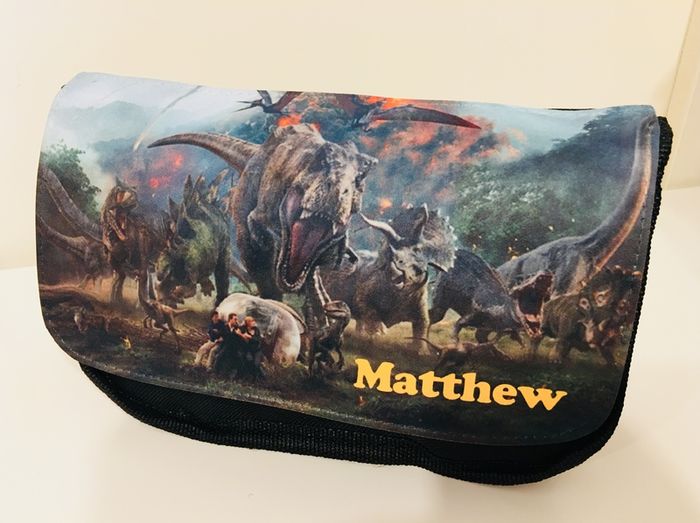 Jurasic Park Jurasic world printed Personalised Pencil Case / Make up bag / back to school stationary