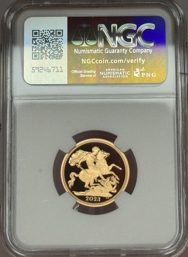 2023 King Charles III Coronation gold sovereign. Top grade gold coin
