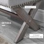 Storage Ottoman, Elegant Blanket Box with Bentwood Frame, Sponge Top, Footstool for Hallway, Entryway, Grey Image 6