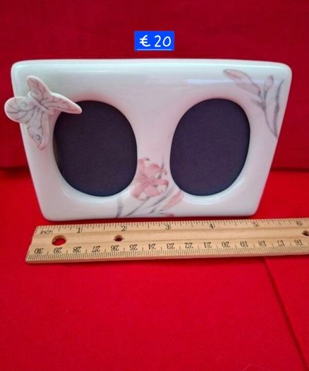 Vintage Porcelain Double Oval Frame