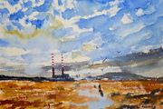 sandymount beach watercolour