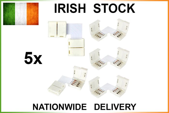 RGB LED Strip Light Connectors L Shape Adapters 4pin NO Soldering