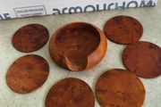 Set of  Moroccan handmade Wooden Coasters, Set Of 6  Coasters With Holder, Thuya Wood Coasters, Home Kitchen Dining Accessories