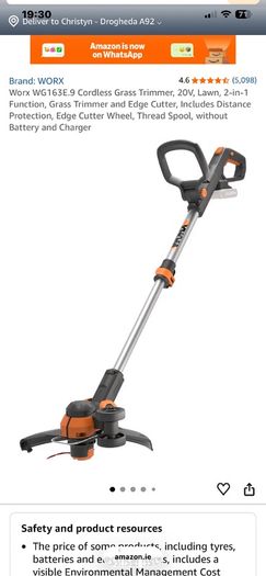 Workx wg 163e 18v (20v max) cordless grass trimmer