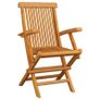 Folding Garden Chairs 4 pcs Solid Teak Wood Image 2