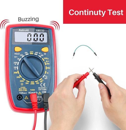Digital Multimeter Voltmeter Ohmmeter Ammeter Multi Tester Meter with Backlit LCD Electronic Test Meter Measures Voltage, Current, Resistance; Tests Continuity, Diode