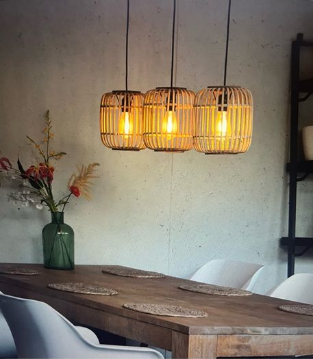 Rattan Pendant 3 Light