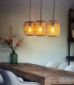 Rattan Pendant 3 Light