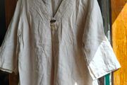 light beige linen tunic top. beautiful quality.