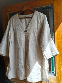 light beige linen tunic top. beautiful quality.
