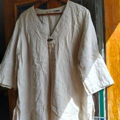 light beige linen tunic top. beautiful quality.
