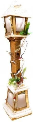 Snow Topped Wooden Lamppost