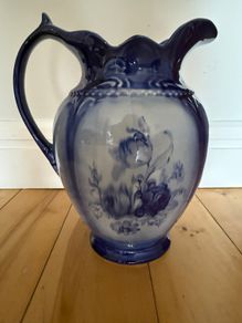 Staffordshire England Flow Blue Pitcher