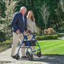 4 Wheel Rollator Walker Folding Aluminium Walking Aid with Seat Bag Brakes Image 2