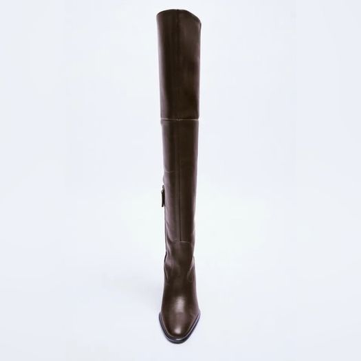Zara Leather Over The Knee Boots