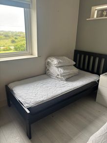 Single bed and mattress