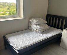 Single bed and mattress
