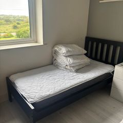 Single bed and mattress