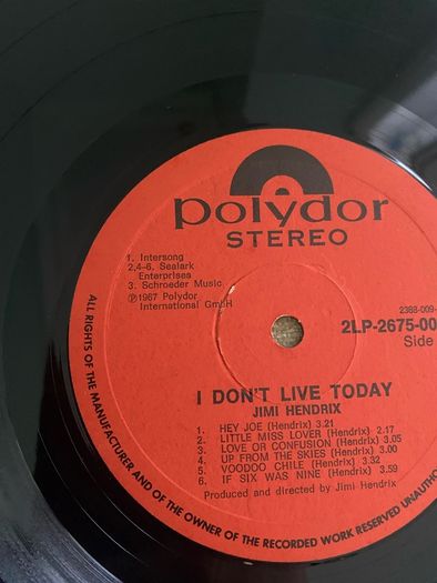 Jimi Hendrix Greatest Hits 1967 Promotional Copy