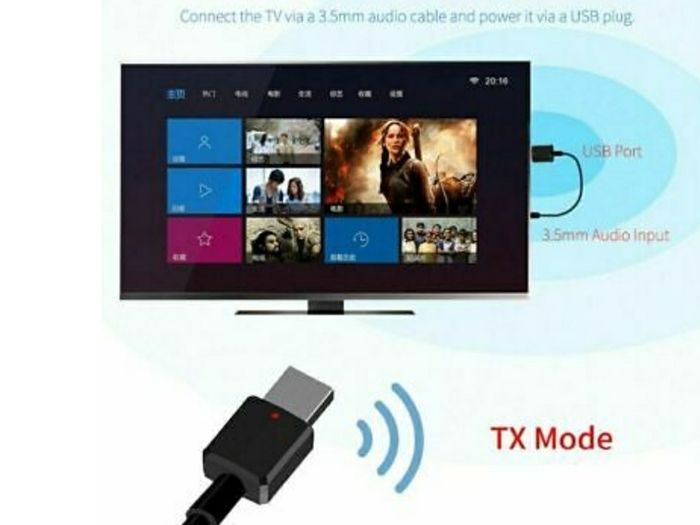 USB Bluetooth 5.0 Audio Transmitter + Receiver Adapter for TV PC Car AUX Speaker